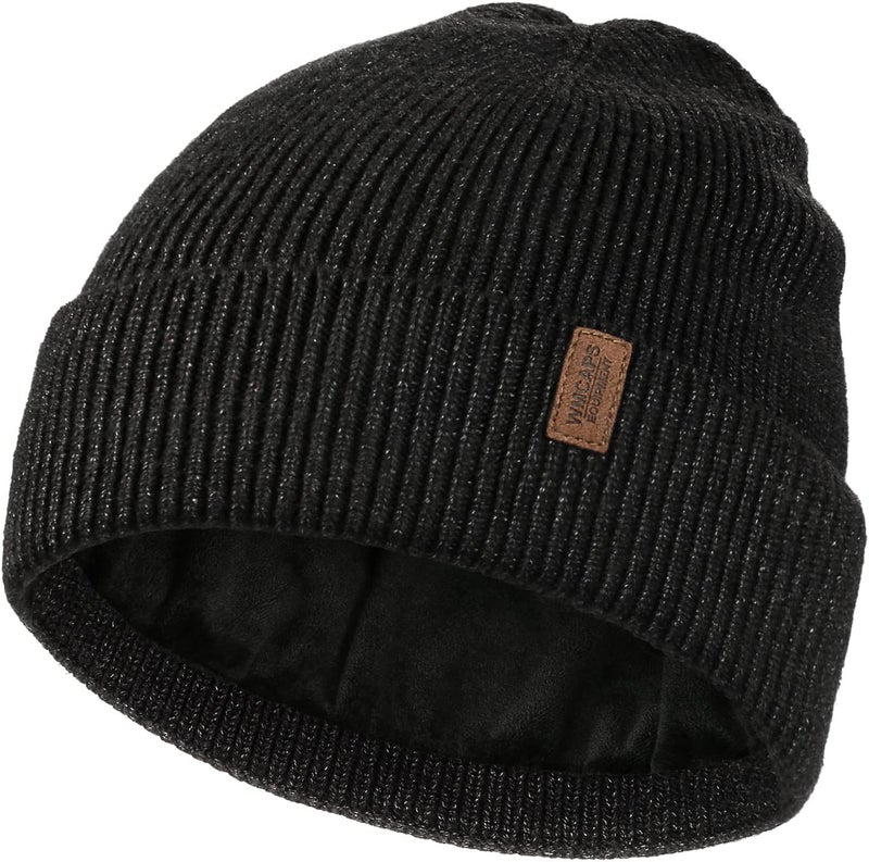 Wmcaps Winter Beanie for Men Women, Fleece Lined Beanie Soft Warm Knit Hat Ski Stocking Cuffed Cap - Image 1